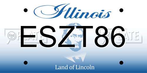 ESZT86 Illinois License Plate