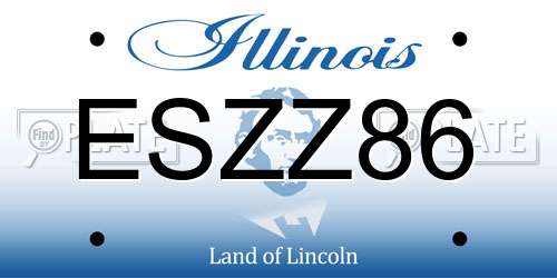 ESZZ86 Illinois License Plate