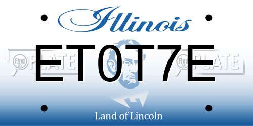ET0T7E Illinois License Plate