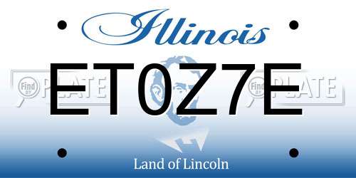 ET0Z7E Illinois License Plate