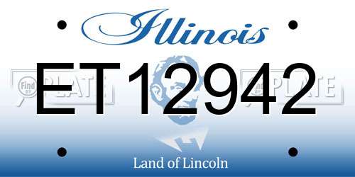 ET12942 Illinois License Plate