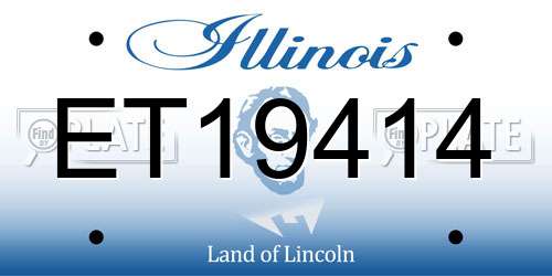 ET19414 Illinois License Plate