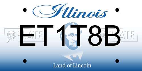 ET1T8B Illinois License Plate