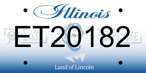 ET20182 Illinois License Plate