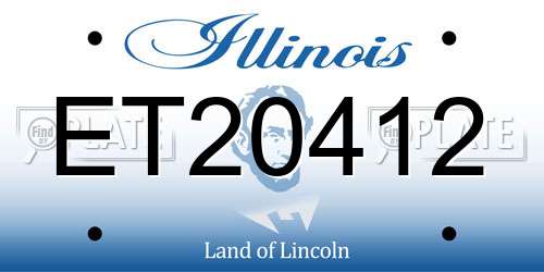 ET20412 Illinois License Plate