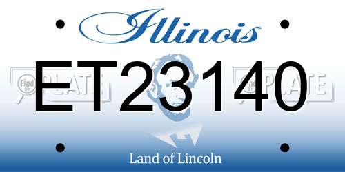 ET23140 Illinois License Plate