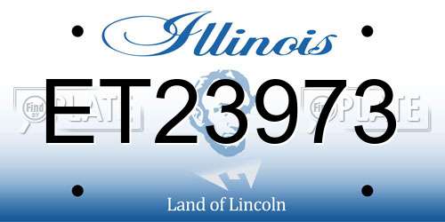 ET23973 Illinois License Plate
