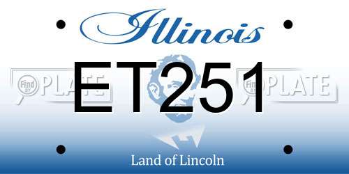 ET251 Illinois License Plate