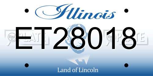 ET28018 Illinois License Plate