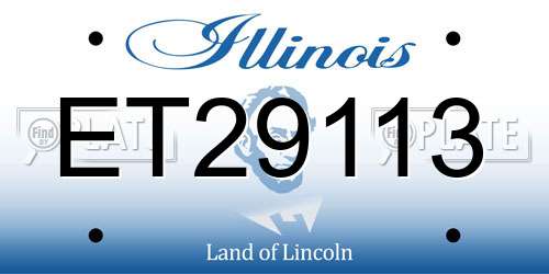 ET29113 Illinois License Plate