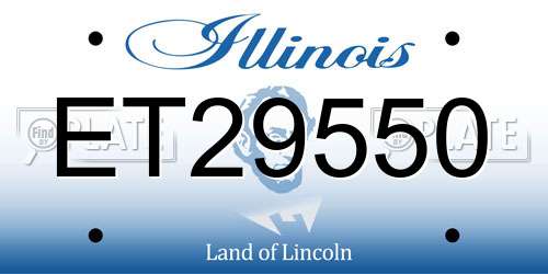 ET29550 Illinois License Plate