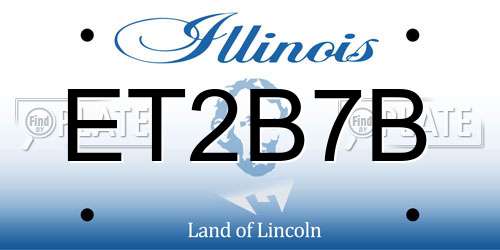 ET2B7B Illinois License Plate
