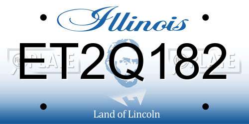 ET2Q182 Illinois License Plate
