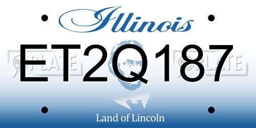 ET2Q187 Illinois License Plate