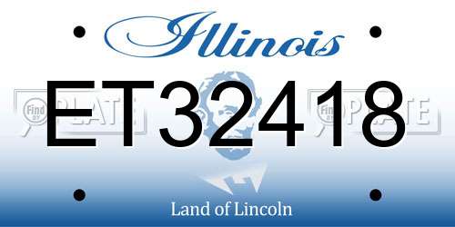 ET32418 Illinois License Plate