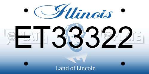 ET33322 Illinois License Plate