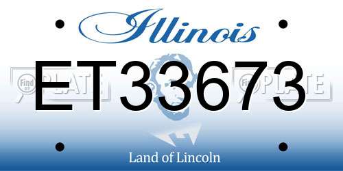 ET33673 Illinois License Plate