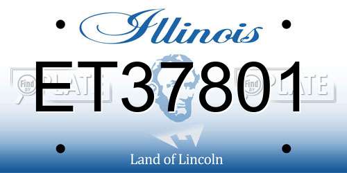 ET37801 Illinois License Plate