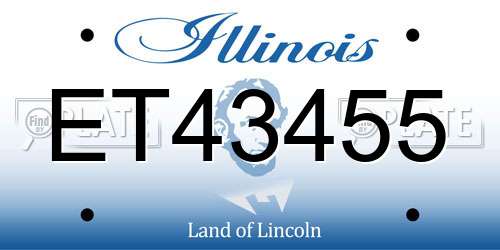 ET43455 Illinois License Plate
