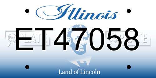 ET47058 Illinois License Plate