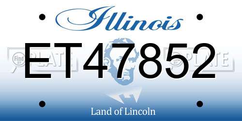 ET47852 Illinois License Plate