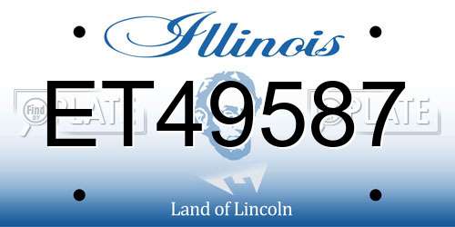 ET49587 Illinois License Plate