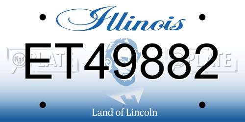 ET49882 Illinois License Plate