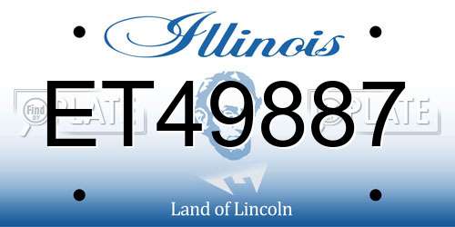 ET49887 Illinois License Plate