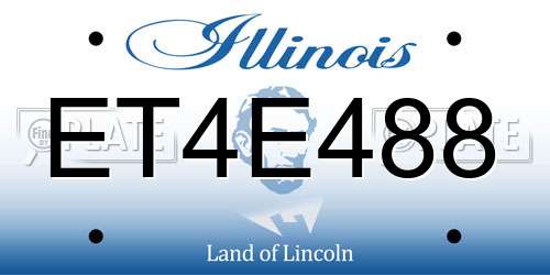 ET4E488 Illinois License Plate