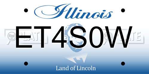 ET4S0W Illinois License Plate