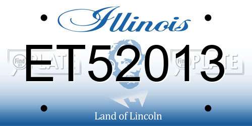 ET52013 Illinois License Plate