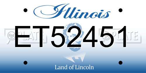 ET52451 Illinois License Plate