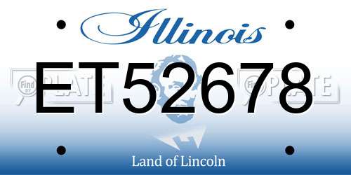 ET52678 Illinois License Plate