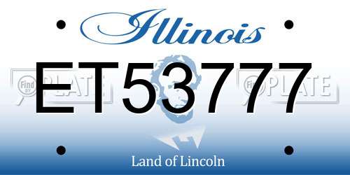 ET53777 Illinois License Plate