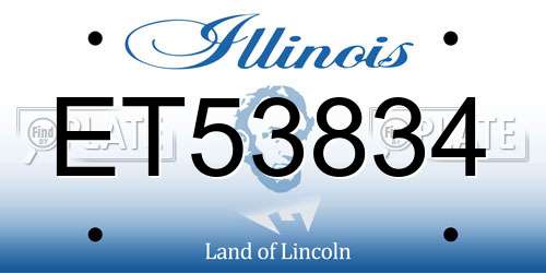 ET53834 Illinois License Plate