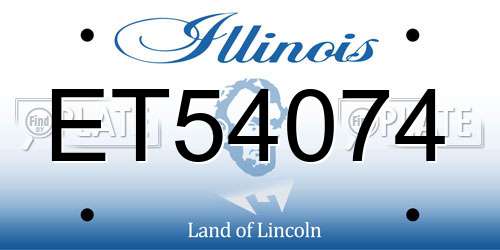 ET54074 Illinois License Plate