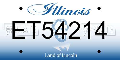 ET54214 Illinois License Plate