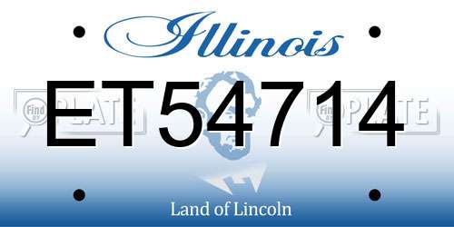 ET54714 Illinois License Plate