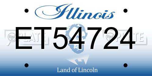 ET54724 Illinois License Plate
