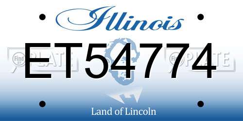 ET54774 Illinois License Plate