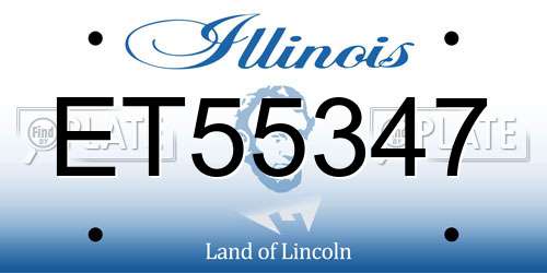 ET55347 Illinois License Plate