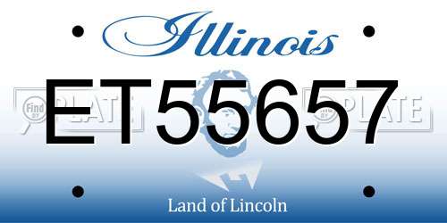 ET55657 Illinois License Plate