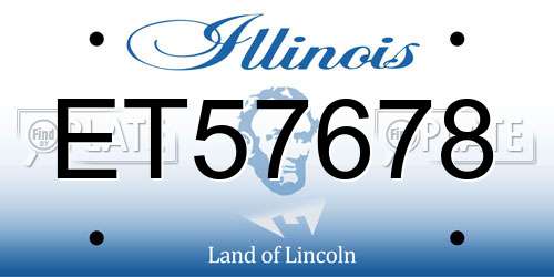 ET57678 Illinois License Plate