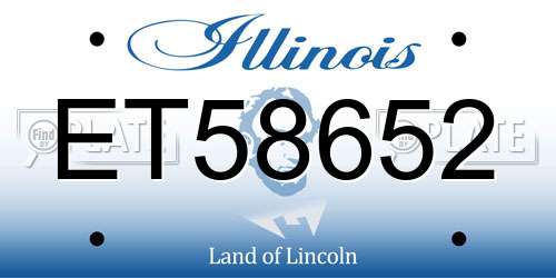 ET58652 Illinois License Plate