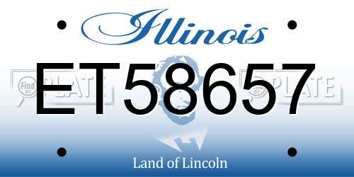 ET58657 Illinois License Plate