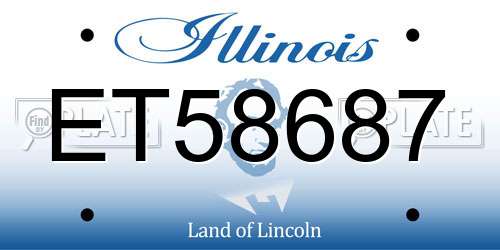 ET58687 Illinois License Plate