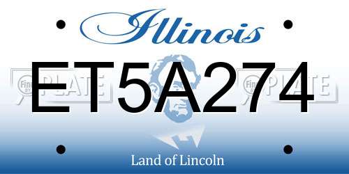 ET5A274 Illinois License Plate