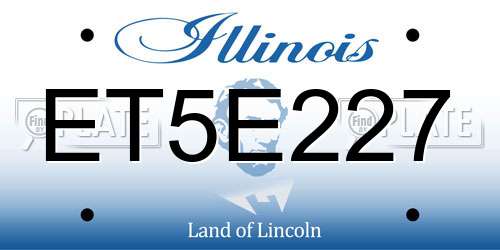 ET5E227 Illinois License Plate