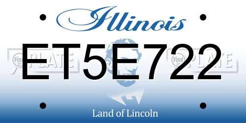 ET5E722 Illinois License Plate