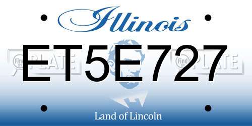 ET5E727 Illinois License Plate